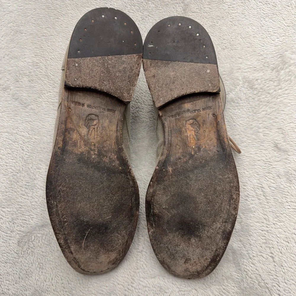 John Varvatos Light Gray Canvas Chukka Boots